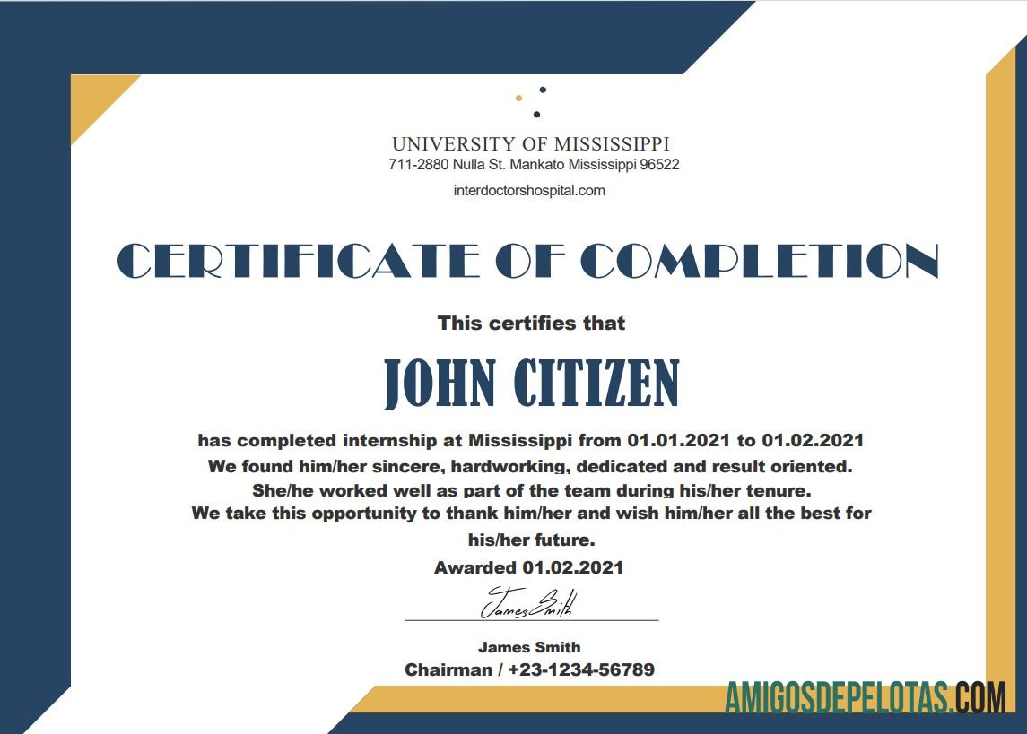 Certificado de Estágio nos EUA exemplo real